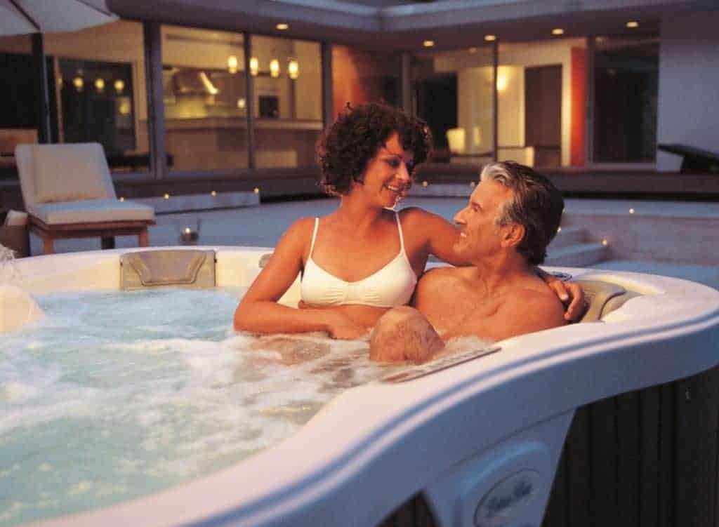 couple in a hot tub