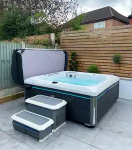 fence around hot tub