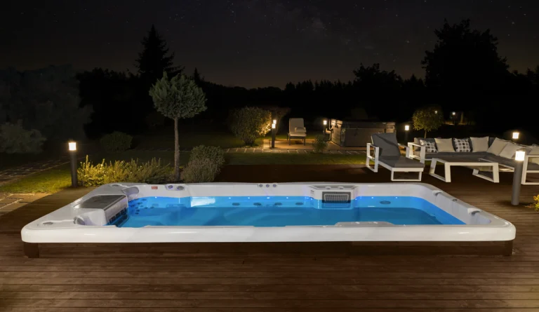 Amazon Swim Spa at Night