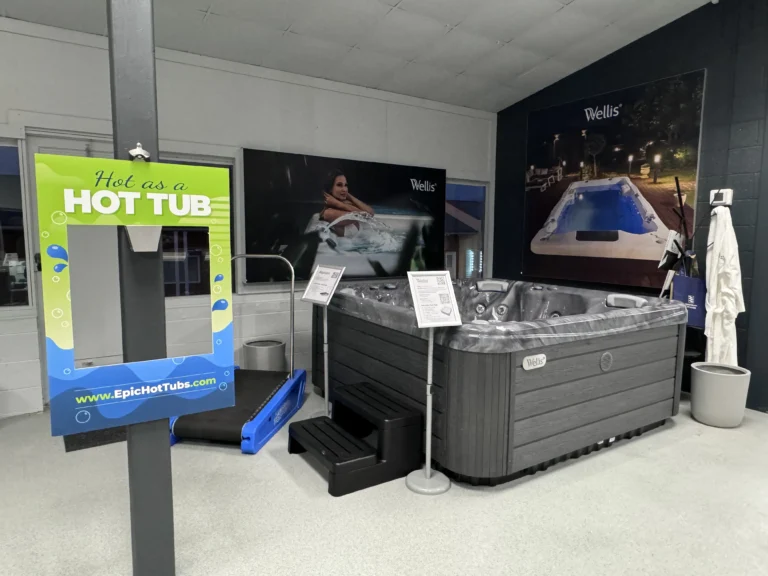 Hercules Hot Tub Wellis Spa in Pineville NC Showroom