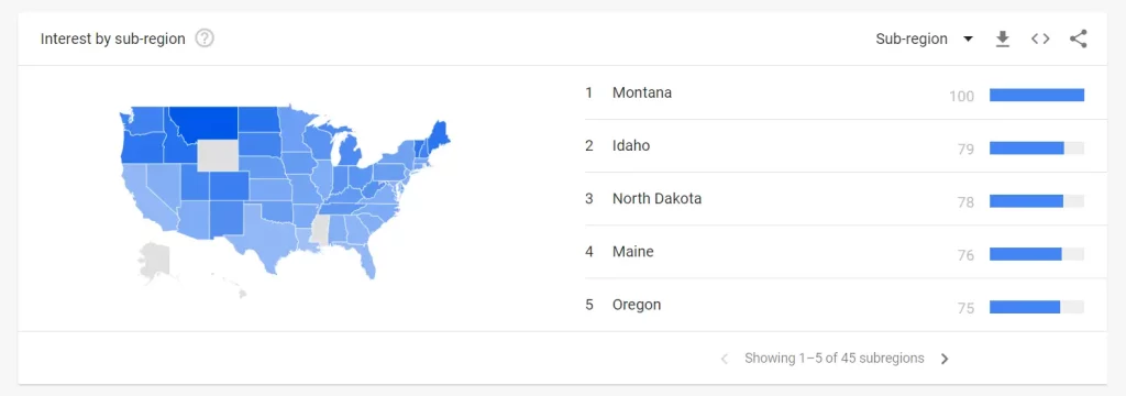 Google Trends shows states farthest north, such as Montana and Maine, have the most searches for hot tub cover.