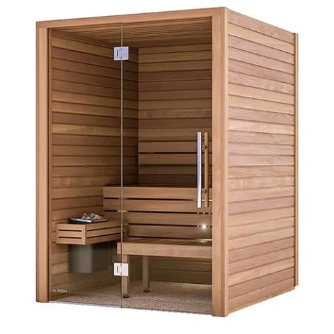 auroom cala glass sauna side view