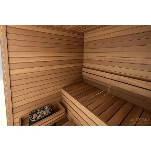 auroom cala glass sauna interior