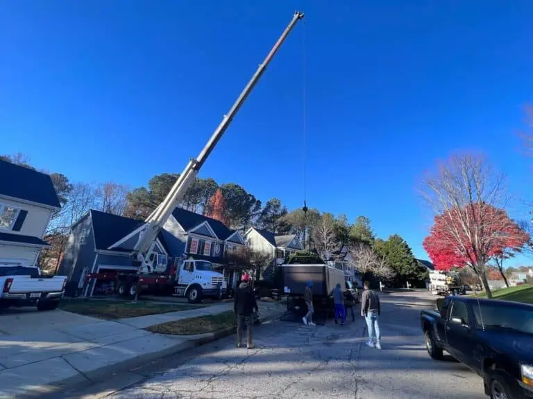 swim spa crane delivery in raleigh
