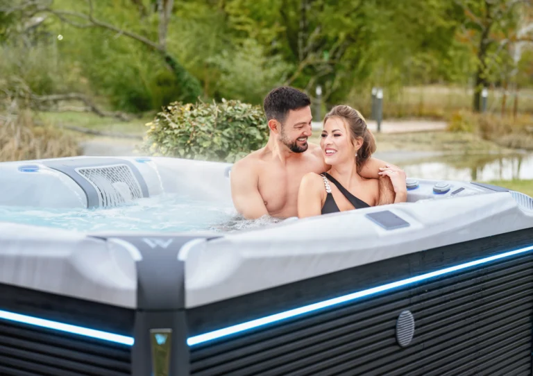 Couple Enjoying Wellis Spa Kilimanjaro Hot Tub