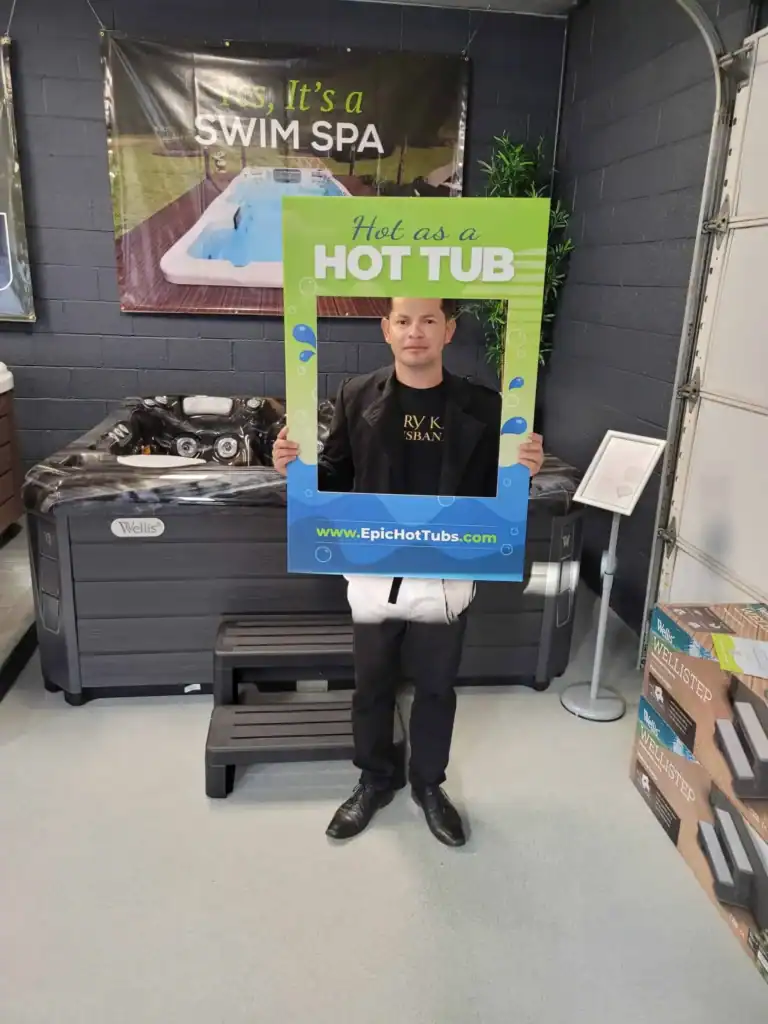 Hot tub delivered and installed for a South Charlotte customer by Epic Hot Tubs, customer photo 7