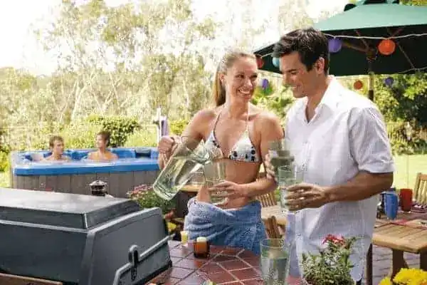 friends enjoying a hot tub party