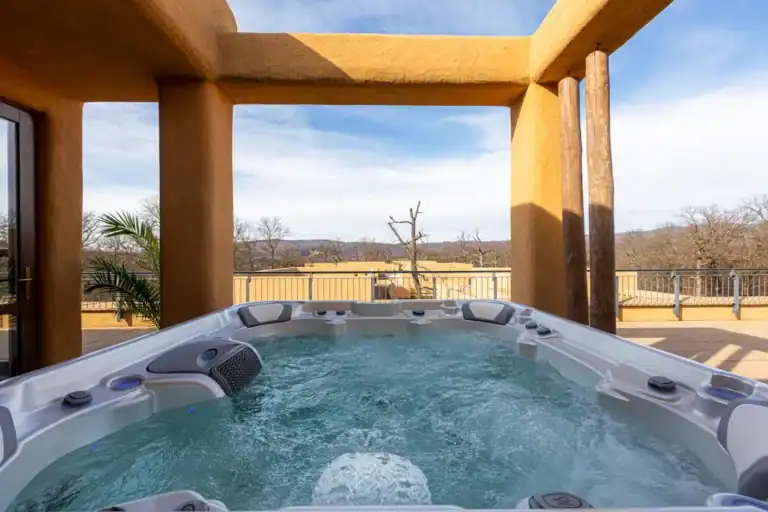 Wellis Mont Blanc hot tub installed on an outdoor terrace