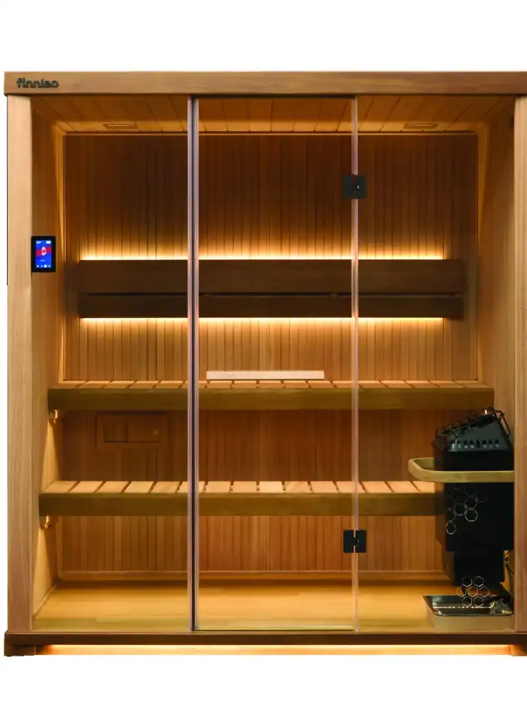 Finnleo Hallmark 3 sauna with all-glass front wall